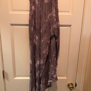 High low maxi purple and white tie dye dress
